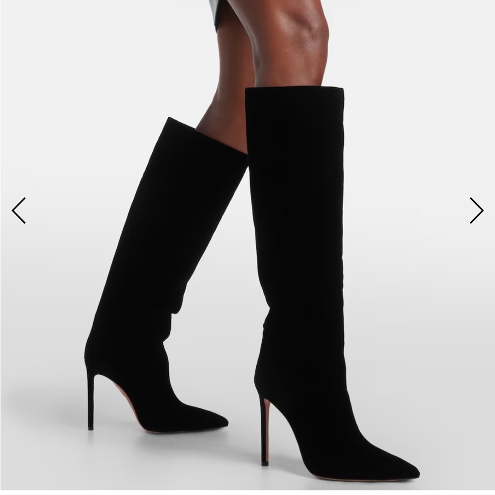 AQUAZZURA So Matignon 105 velvet knee-high boots size 40